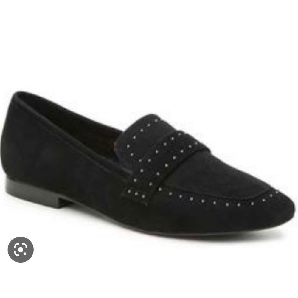 Bleeker & bond black suede studded loafers size 7